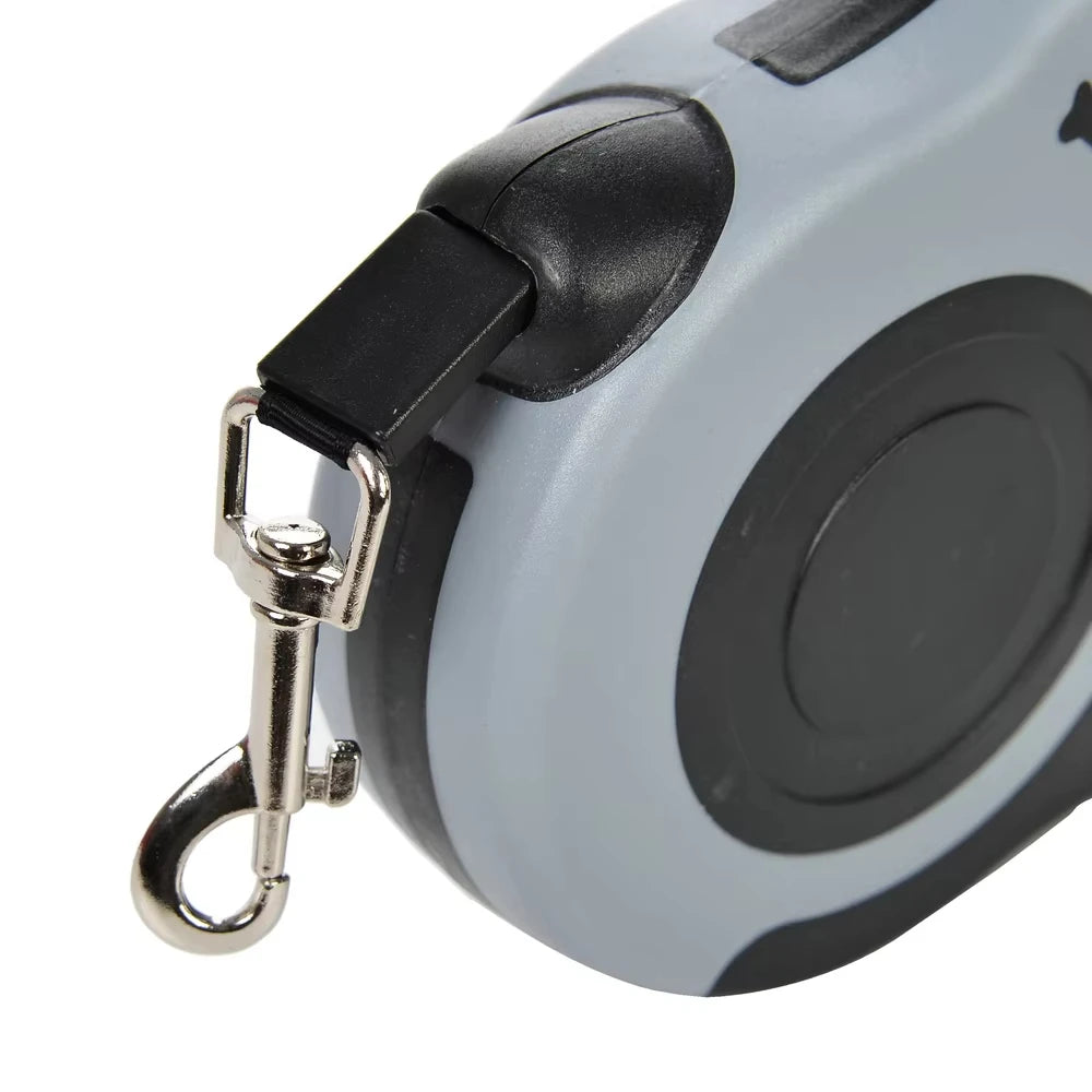 Laisse pour chien de 3 m 5 m pour petits chiens et chats, rétractable automatique, en nylon durable, pour chiot, promenade, randonnée, corde de traction